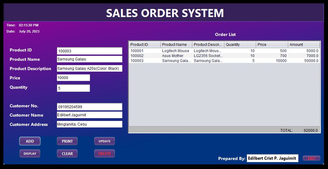 Sales Order System Image